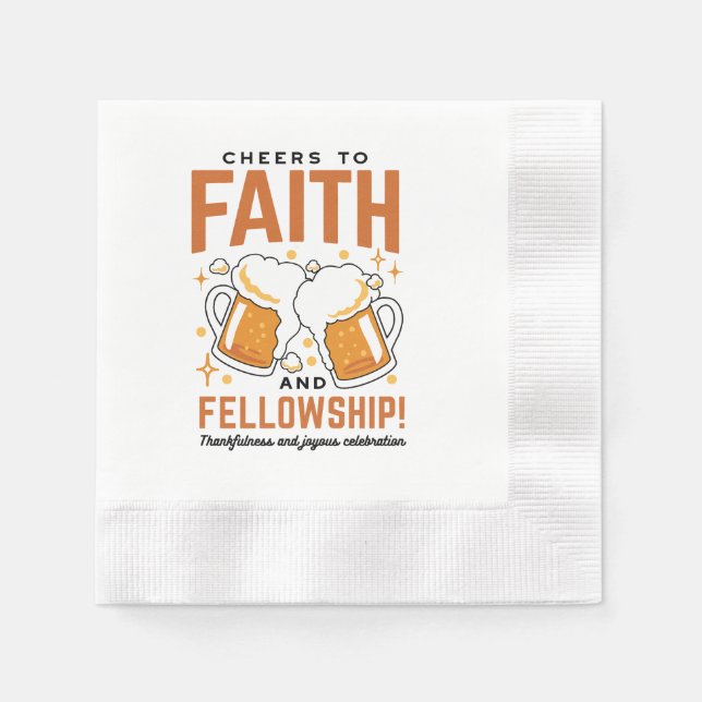 Cheers to Faith & Fellowship - Oktoberfest Tee Napkin (Front)