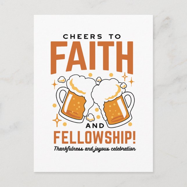 Cheers to Faith & Fellowship - Oktoberfest Tee Postcard (Front)