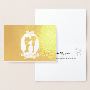 Cheers to Fifty Years Golden Anniversary 50 Foil Card