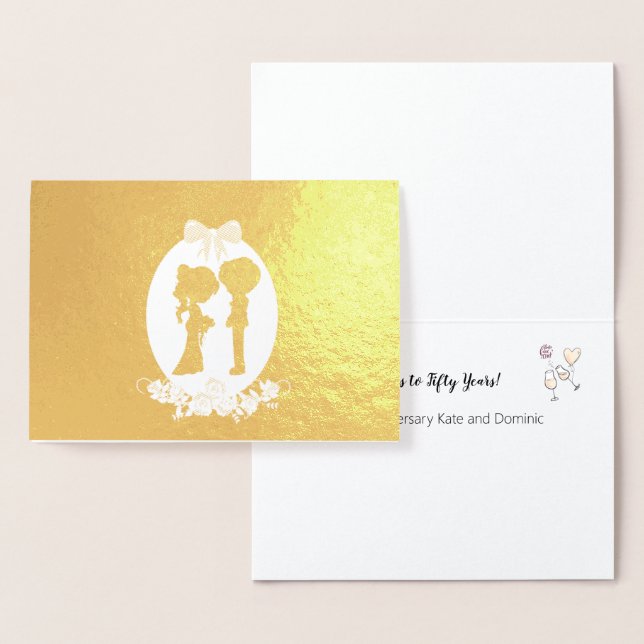 Cheers to Fifty Years Golden Anniversary 50 Foil Card (Display)