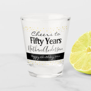 Cheers to Fifty Years Personalised Birthday Shot Glass