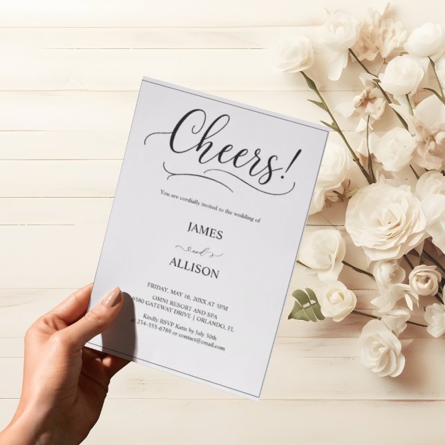 Cheers to Forever Elegant Minimalist Simple  Invitation (Creator Uploaded)