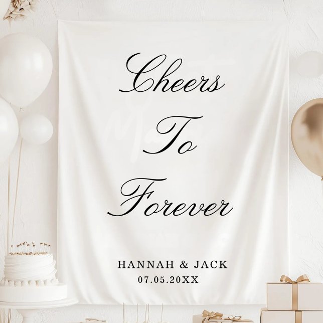 Cheers to Forever Personalised Wedding Engagement Tapestry (Creator Uploaded)