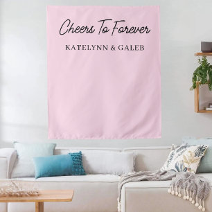 Cheers To Forever Personalised Wedding Engagement Tapestry