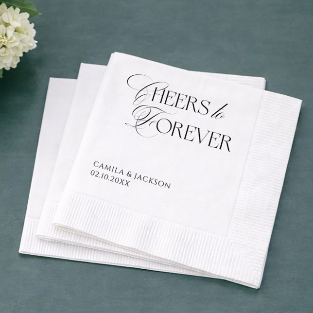 Cheers to Forever Wedding Napkin (Creator Uploaded)