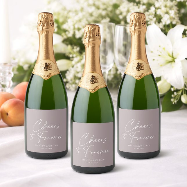 Cheers to Forever Wedding  Sparkling Wine Label (Creator Uploaded)
