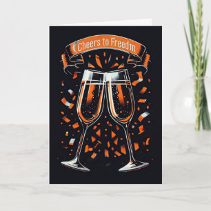 Cheers to Freedom Divorce Party Celebration Card