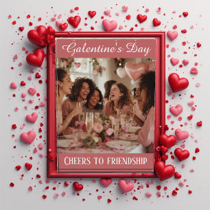 Cheers to Friendship Galentine's Day Typography  Photo Block