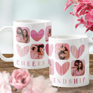 Cheers To Friendship Hearts & Photo Galentine Coffee Mug