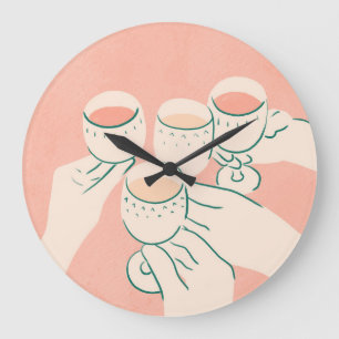 Cheers to Good Times Large Clock