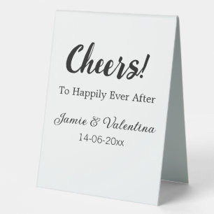 Cheers to happily ever after add couple name date 