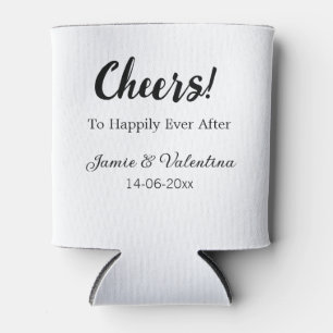Cheers to happily ever after add couple name date can cooler