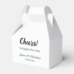Cheers to happily ever after add couple name date favour box