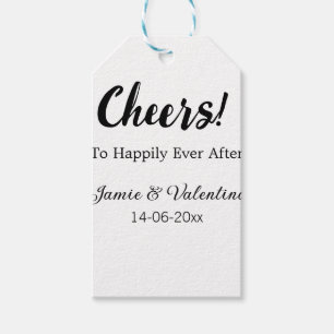 Cheers to happily ever after add couple name date gift tags