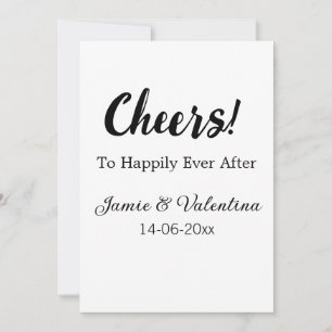 Cheers to happily ever after add couple name date invitation