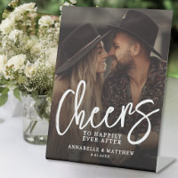 Cheers To Happily Ever After Photo Wedding Bar