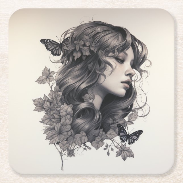 Cheers to Happily Ever After Photo Wedding Favour  Square Paper Coaster (Front)