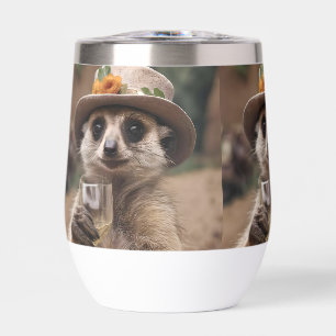 "Cheers to Life: Gran Meerkat Enjoys Glass Of Wine
