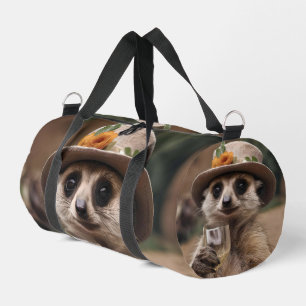 "Cheers to Life: Gran Meerkat Enjoys Glass Of Wine Duffle Bag