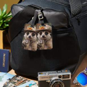 "Cheers to Life: Gran Meerkat Enjoys Glass Of Wine Luggage Tag