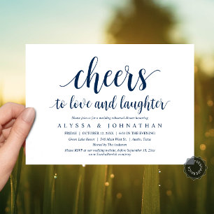 Cheers to love and laughter, Wedding Rehearsal Invitation