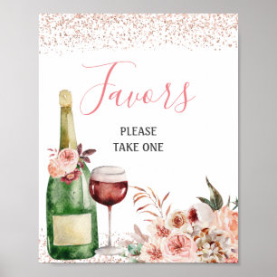 Cheers to Love Blush Pink Bridal Shower Favours Poster