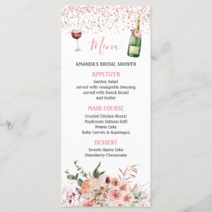 Cheers to Love Blush Pink Bridal Shower Menu