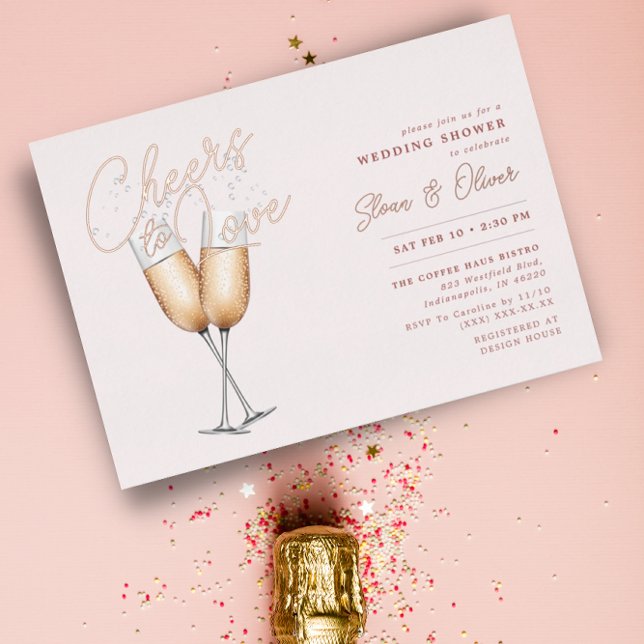 Cheers to Love Blush Pink Bridal Shower Rose Gold (Creator Uploaded)