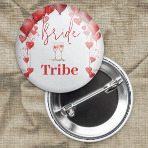 Cheers to Love Bridal Shower Bride Tribe 7.5 Cm Round Badge