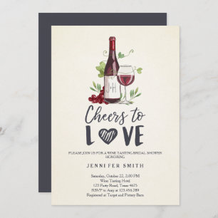 Cheers to Love Bridal shower invite Wine Tasting