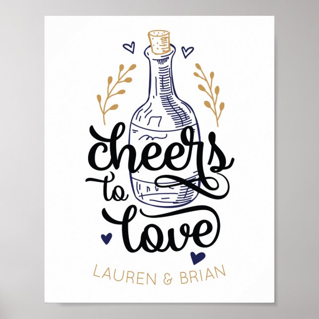 Cheers to Love Bridal Shower Poster (Front)
