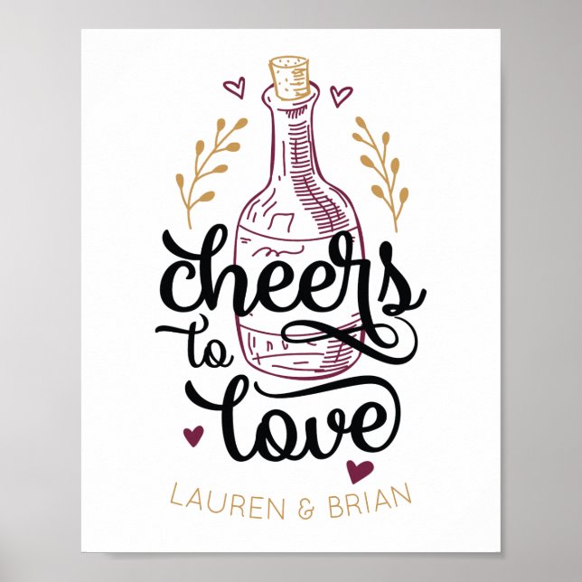 Cheers to Love Bridal Shower Poster (Front)