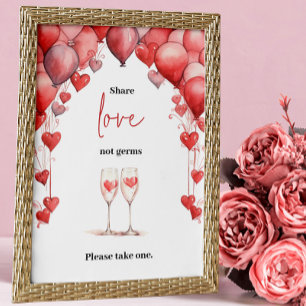 Cheers to Love Bridal Shower Recipe Sanitizer Sign