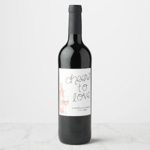 Cheers to Love Bridal Shower Wine Label