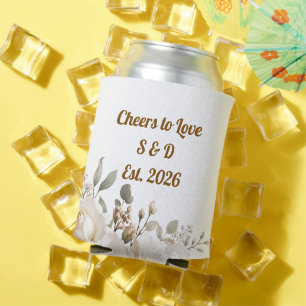 Cheers to Love Custom Floral Can Sleeve Cooler