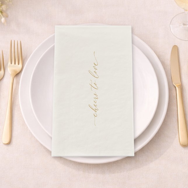 Cheers to Love Elegant Wedding Guest Towel Napkin (Creator Uploaded)