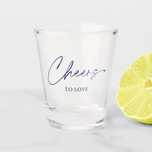 Cheers to Love – Elegant Wedding Shot Glass (Front)
