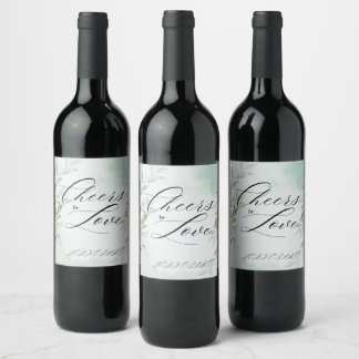 Cheers to Love – Elegant Wedding Wine Label 