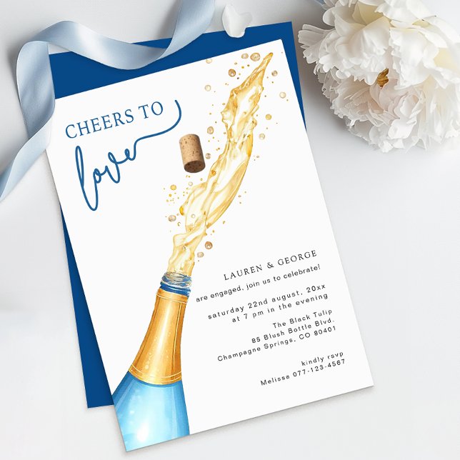 Cheers to Love Engagement Party Invitation (Cheers to Love, Engagement Party Invite)