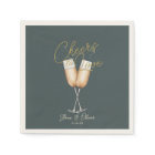 Cheers to Love Green Gold Bridal Shower Paper