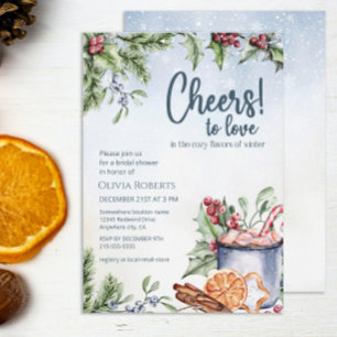 Cheers to Love Hot Cocoa Winter Bridal Shower Invitation