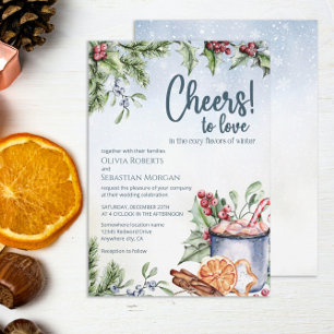 Cheers to Love Hot Cocoa Winter Wedding  Invitation