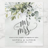 Cheers to Love Laughter Happily Ever After Wedding Wine Label (Single Label)