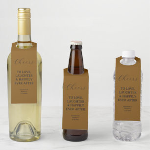 Cheers To Love Laughter & Happily Wedding Bottle Tag