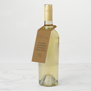 Cheers To Love Laughter & Happily Wedding Bottle Tag