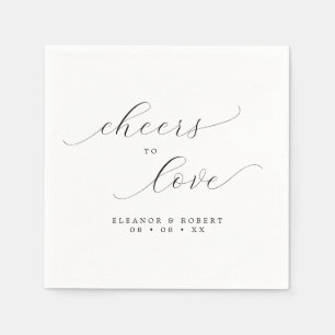 Cheers to Love Minimalist Script Wedding Napkin