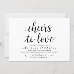 Cheers to love, Modern Bridal Shower Celebration Invitation