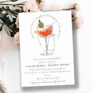 Cheers to Love Modern Cocktail Wine Couples Shower Invitation