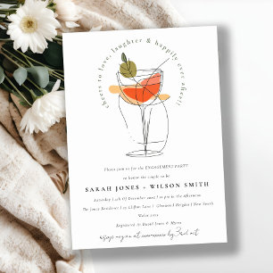 Cheers to Love Modern Cocktail Wine Engagement Invitation