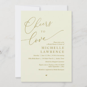 Cheers to love, modern romantic bridal shower invitation